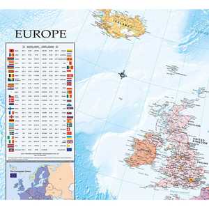 Affiche XXL de la carte de l'Europe moderne, 135 x 100 cm, design du drapeau britannique en anglais - Product Image 3