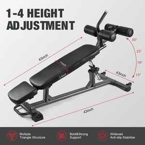 Banc d'exercices multifonctionnel réglable en métal pour abdominaux et dos, usage domestique, unisexe - Product Image 4