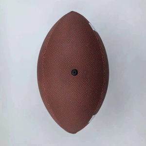 Bolsa de malla cosida a máquina de cuero compuesto de PU de Rugby personalizada con estampado personalizado de fútbol americano de tamaño oficial 9 de alta calidad - Product Image 3