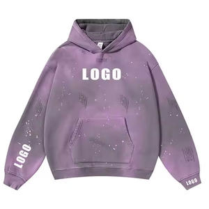 OEM personalizado de los hombres de lavado al margen Sudadera con capucha 100% poliéster Color sólido de alta calidad sudaderas con capucha de gran tamaño - Product Image 2