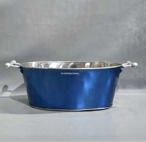 Cubo de hielo portátil de acero inoxidable en forma de barco con asas Enfriador de vino duradero y resistente al óxido para fiesta en casa Barware - Product Image 2