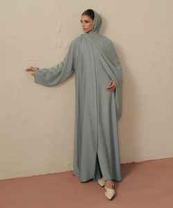 ชุดอาบายะห์อิสลามแบบเรียบง่ายสำหรับผู้หญิง ปักโลโก้ได้ ผ้าไม่ยับ ยาวคลุมเท้า แขนยาว ขายส่ง ขายดี - Product Image 5