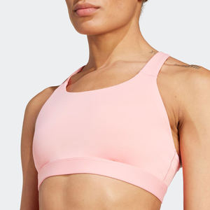 Soutien-gorge de sport de qualité supérieure, fabriqué au Pakistan, nouveau design, vêtements de sport respirants, soutien-gorge de sport rose clair pour femmes, col rond et dos en mesh - Product Image 3