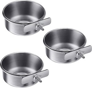 Meilleure vente de qualité cage suspendue en acier inoxydable coop avec crochet tasse oiseau perroquet alimentation tasses bol oiseau eau nourriture plat mangeoire - Product Image 1