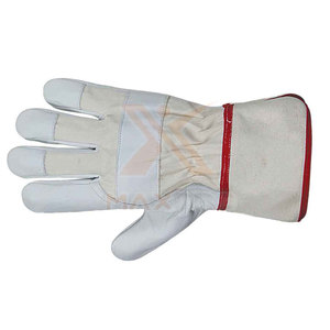 Gants de travail en cuir à doigts entiers avec logo personnalisé, antidérapants, ignifuges et imperméables, avec manchette de sécurité - Product Image 6