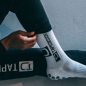 Custom Tape Design Anti-Slip Soccer <b>Socks</b> Breathable Mesh Football Basketball Sweat Absorption <b>Grip</b> <b>Socks</b> Logo Cuff for Spring - Product Image 2