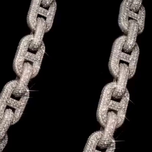 Moissanite Cuban Link Chain Rhodium Plated Wedding & Anniversary Gift <b>for</b> <b>Men's</b> 15mm Cut Iced Fine Jewelry 925 Sterling Silver - Product Image 2