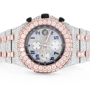 คุณภาพที่ดีที่สุด VVS นาฬิกาเพชรสีขาวทองสแตนเลสทนน้ำ20มม. เครื่องประดับเพชรเย็นออกใหม่ - Product Image 2