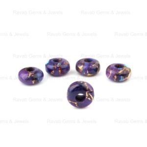 ลูกปัดพลอยโมฮาเวสีม่วงธรรมชาติ ขนาด 14x8 มม. ผิวเรียบ ขัดเงาสูง รู 5 มม. ได้รับการรับรองจากผู้ตรวจสอบอิสระ - Product Image 3