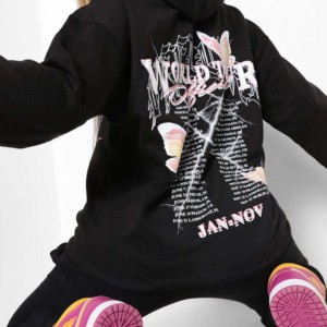 2025 personnalisable femmes décontracté survêtement ensemble 100% coton hiver automne entraînement à capuche lavé patchs deux pièces solide pour les filles - Product Image 4