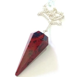 Venta al por mayor caoba natural obsidiana cristal Feng Shui cono piedra preciosa facetado meditación péndulo grabado con amor metafísico - Product Image 6