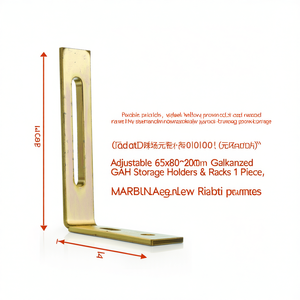 Adjustable 65x80x20mm Angle Bracket Raw Steel Yellow Galvanized GAH <b>Storage</b> Holders & <b>Racks</b> 1 Piece - Product Image 2