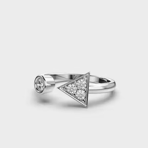 Anillo de compromiso de moissanita de oro sólido de lujo de 10K Anillo de diamante de diseño personalizado - Product Image 2