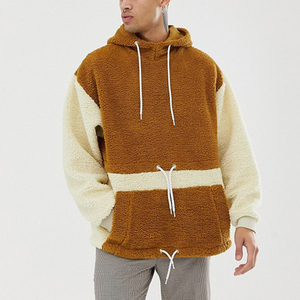 OEM โลโก้ที่กําหนดเอง colorblock เสื้อกันหนาวหมวกอบอุ่น U Nisex ไตรมาสซิปขึ้นขนแกะขั้วโลกขนาดเล็ก เสื้อสวมหัวแบบกําหนดเอง colorblock เสื้อกันหนาวหมวกเชอร์ปาสําหรับผู้ชาย - Product Image 2