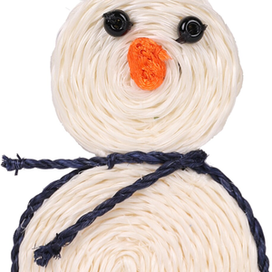 Adorno Colgante de Muñeco de Nieve de Ratán Hecho a Mano para Decoración Rústica de Árboles de Navidad - Product Image 3