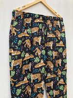 Elegante Conjunto de Pijama de Algodón Puro con Estampado de Tigre para Mujer - Ropa de Dormir Suave para Primavera/Verano y Regalo