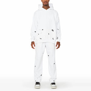 Nouveau Style 100% coton sur mesure sweat à capuche survêtement survêtement ensemble qualité supérieure survêtement évasé manches longues solide hiver à capuche - Product Image 1