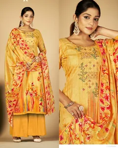 Trending Fashion Heavy Georgette Met Borduurwerk Pakistani Salwar Kameez Trouwpakken Voor Dames
