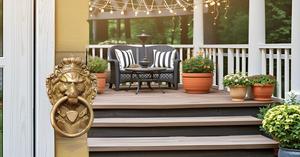 Heurtoir de porte en laiton: Poignée de porte design du Roi Lion antique - Product Image 6