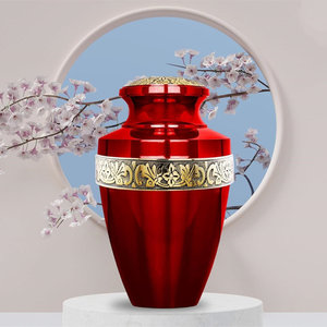 Urna de cremación humana de metal moderna y elegante, acabado pintado en aerosol marrón, diseño duradero de alta calidad para uso funerario y conmemorativo - Product Image 5