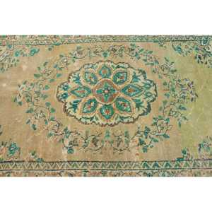 Alfombra Turca de 4.8x8.4 pies, Alfombra Verde Sólida de Lana - Product Image 5