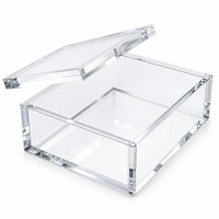 Boîte de rangement en acrylique transparente, anti-poussière, avec logo personnalisé, pour salle de bain, coiffeuse ou bureau