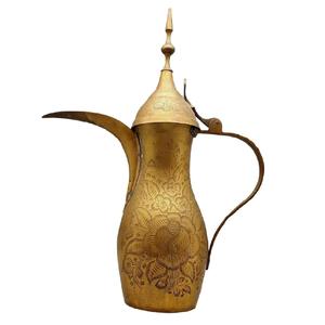 Cafetera Dallah de latón hecha a mano de alta calidad con acabado pulido de grabado para vajilla productos para el hogar - Product Image 6