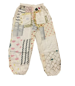 Pantalones bombachos de rayón blanco para mujer, pantalones de Festival transpirables de cintura media, bolsillos con cierre de cintura elástica, venta al por mayor para ropa de verano - Product Image 1