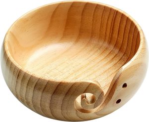 Bol de fil en bois fabriqué à la main pour la couture organisateur de stockage de boule de fil à tricoter - Product Image 1