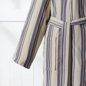 Peignoir en coton tissé 100% pour femmes et hommes, été/printemps, respirant, séchage rapide, longueur intégrale, fabriqué en Turquie - Product Image 2