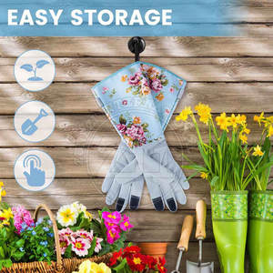 ถุงมือทำสวนหนังคุณภาพดีเยี่ยม ทนทาน อุปกรณ์นิรภัย ป้องกันการบาด กันน้ำ ขนาด 14 นิ้ว - Product Image 5