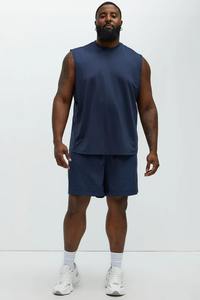 Trendy Customized Summer Solid Color <b>Men's</b> sleeve less <b>vest</b> and Shorts Sports Casual Summer <b>gym</b> wear <b>Men</b> Two Piece Set - Product Image 5