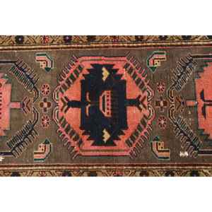 Alfombra de 3.8x6.5 pies, Alfombra Turca Vintage, Alfombra con Bordes Azules y Rojos - Product Image 5