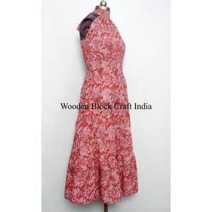 Robe maxi florale d'été personnalisée en coton naturel, sans manches, douce et confortable, collection été pour femmes - Product Image 3