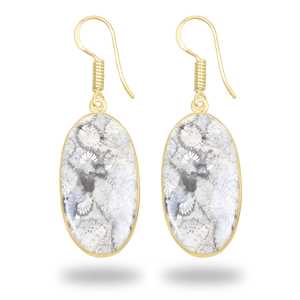 Boucles d'oreilles pendantes en corail fossile, bijoux en pierres précieuses pour femmes, cadeau de fête, plaqué or 18 carats, boucles d'oreilles polyvalentes, tendance, boucles d'oreilles irrégulières - Product Image 1