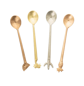 Cuillère à café en acier inoxydable avec manche en métal doré effet miroir Outils de cuisine pour hôtel et restaurant Ensembles de couverts - Product Image 3