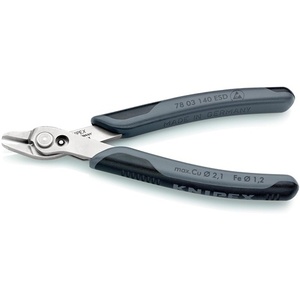 คีมตัดด้านข้างแบบอิเล็กทรอนิกส์ KNIPEX Super-Knips ขนาด 140 มม. คีมปากเฉียงแบบไม่ขัดเงา - Product Image 3