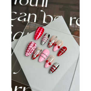 Art des ongles à pression rouge effet tension électrique - Product Image 1