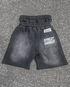 Personalizado para hombre de verano de talla grande Jogger pantalones cortos de chándal de algodón de peso pesado francés Terryh ácido lavado pantalones cortos de cintura doble - Product Image 1