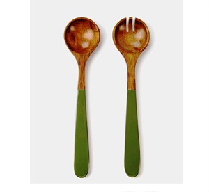 Juego de servidor de ensalada de madera Juego de servidor de ensalada hecho a mano Producto de madera para uso doméstico en la cocina - Product Image 2