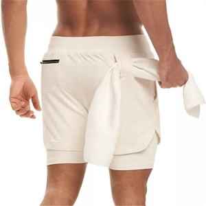 Short de gymnastique en Polyester uni à séchage rapide 2 en 1, Short d'entraînement avec poches - Product Image 6