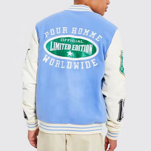 OEM personalizado Vintage Varsity chaqueta de invierno de cuero mangas Escuela universidad béisbol Letterman Varsity chaqueta para los hombres - Product Image 6