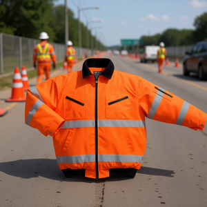 Chaqueta de Piloto Naranja de Alta Visibilidad para Seguridad y Supervivencia, Visibilidad Mejorada - Product Image 3