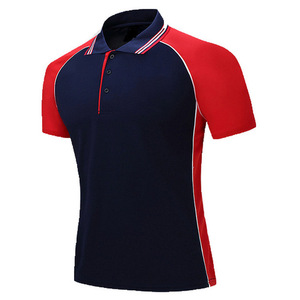 Vêtements de sport Polo bicolore T-Shirt de polo de sport vierge pour hommes adultes Panneau latéral Polo à manches courtes Tops - Product Image 1