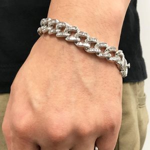 Pulsera de Hip Hop de eslabones cubanos de oro de 14 quilates para hombres y mujeres, joyería minimalista de diamante cultivado en laboratorio único, pulseras de cadena fina y eslabones - Product Image 4