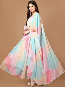 Lanzamiento de la Nueva Colección: Vestido Anarkali Estampado de Georgette con Dupatta, de Secado Rápido, para Fiestas, Eventos Casuales o Celebraciones - Product Image 3