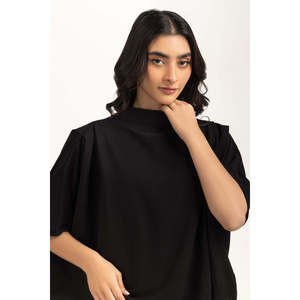 <b>Women's</b> Formal Casual Minimalist Salt Blouse WM-BLS-WS24-120 XL Size Striped Solid Satin Knitted Polyester Elastic Stand Spring - Product Image 1