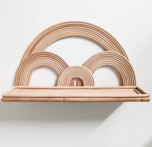 Estante decorativo de pared de ratán natural hecho a mano de calidad superior en forma de Arco Iris para decoración del hogar hecho en proveedor de Vietnam - Product Image 3