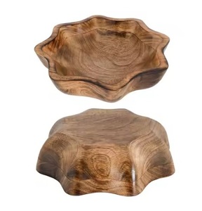 Cuencos de madera duraderos con acabado liso, eco-seguro, ideal para cocinas modernas y temas de decoración rústica. - Product Image 1