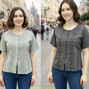 Nuevo bohemio para mujer rayón bordado Top Premium rayón Material elegante bordado acabado a granel proveedor al por mayor - Product Image 1